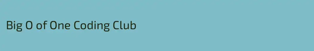Big O of One Coding Club